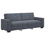 3 Piece Sofa Set with Cushions Dark Grey Velvet