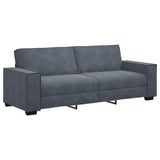 3 Piece Sofa Set with Cushions Dark Grey Velvet - Rear View