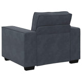 3 Piece Sofa Set with Cushions Dark Grey Velvet - Close-Up Angle