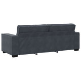 3 Piece Sofa Set with Cushions Dark Grey Velvet