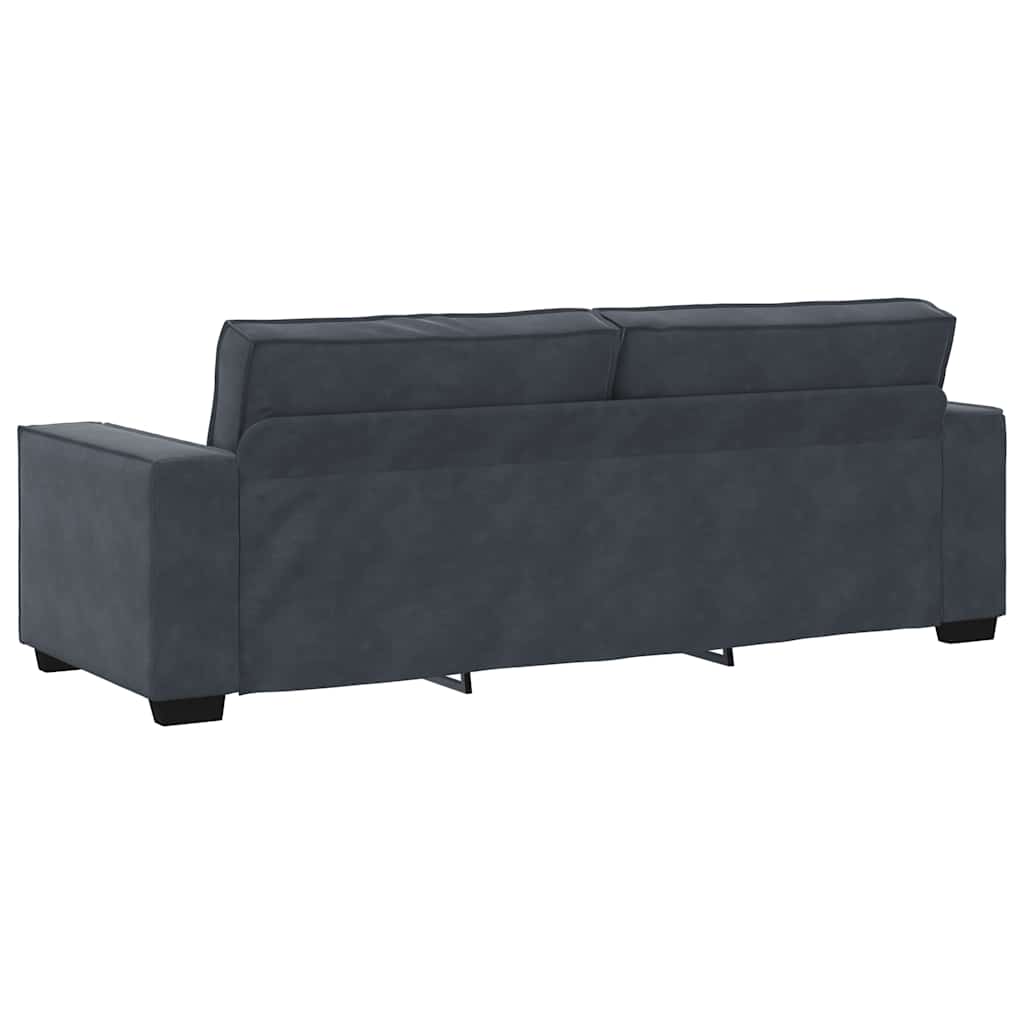 3 Piece Sofa Set with Cushions Dark Grey Velvet