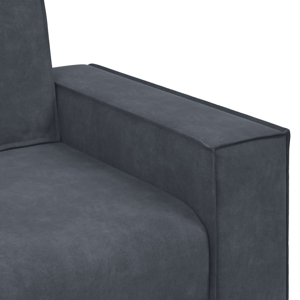 3 Piece Sofa Set with Cushions Dark Grey Velvet