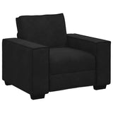 3 Piece Sofa Set with Cushions Black Velvet - Top-Down View