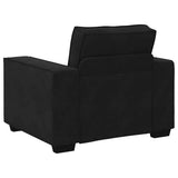 3 Piece Sofa Set with Cushions Black Velvet