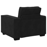 3 Piece Sofa Set with Cushions Black Velvet - Close-Up Angle