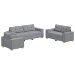 Sofa 3 pcs Light Grey Linen-blend fabric