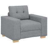 Sofa 3 pcs Light Grey 221 x 80 x 80 cm Linen-blend fabric