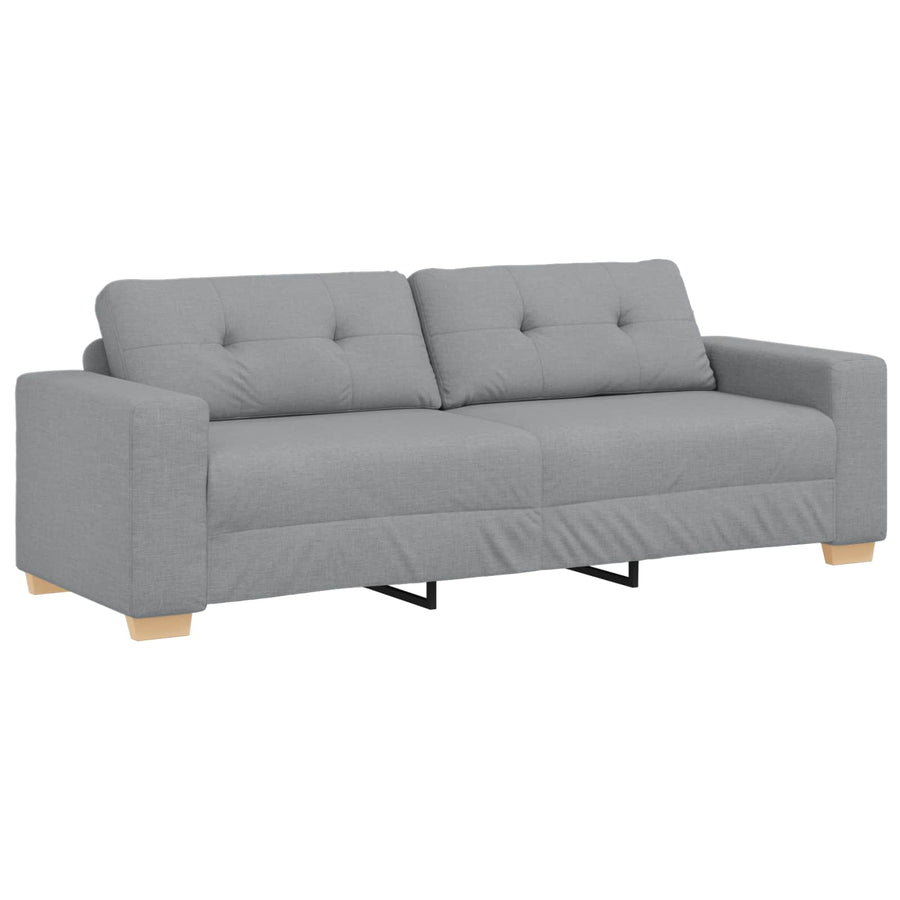Sofa 3 pcs Light Grey Linen-blend fabric