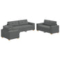 Sofa 3 pcs Dark Grey Linen-blend fabric