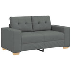 Sofa 3 pcs Dark Grey Linen-blend fabric