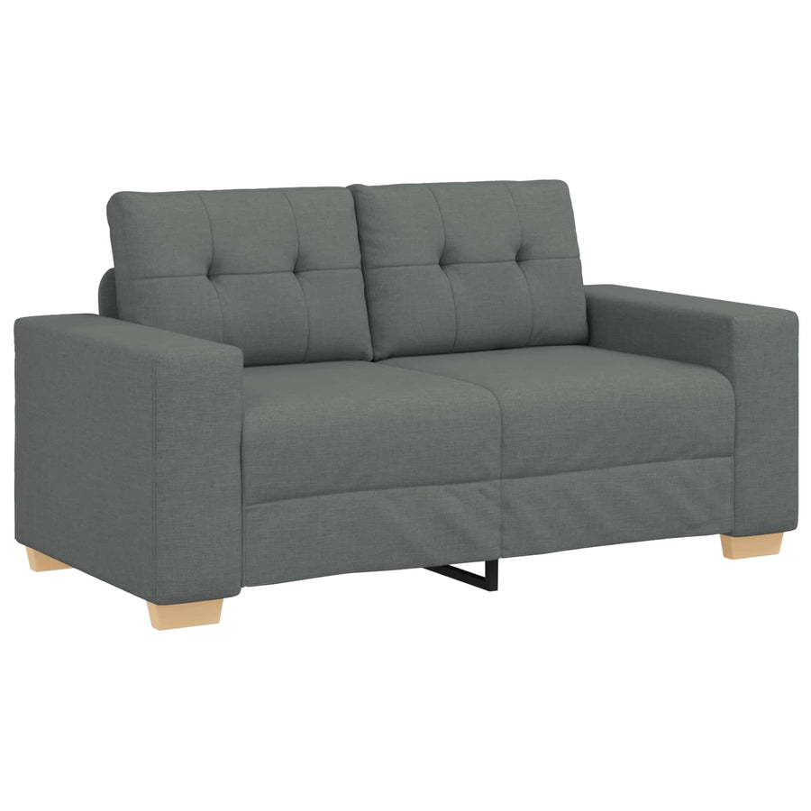 Sofa 3 pcs Dark Grey Linen-blend fabric
