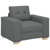 Sofa 3 pcs Dark Grey 221 x 80 x 80 cm Linen-blend fabric