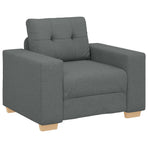 Sofa 3 pcs Dark Grey Linen-blend fabric