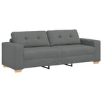 Sofa 3 pcs Dark Grey Linen-blend fabric
