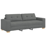 Sofa 3 pcs Dark Grey 221 x 80 x 80 cm Linen-blend fabric - Rear View