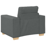 Sofa 3 pcs Dark Grey 221 x 80 x 80 cm Linen-blend fabric - Close-Up Angle