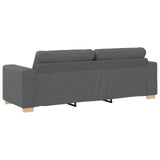 Sofa 3 pcs Dark Grey 221 x 80 x 80 cm Linen-blend fabric