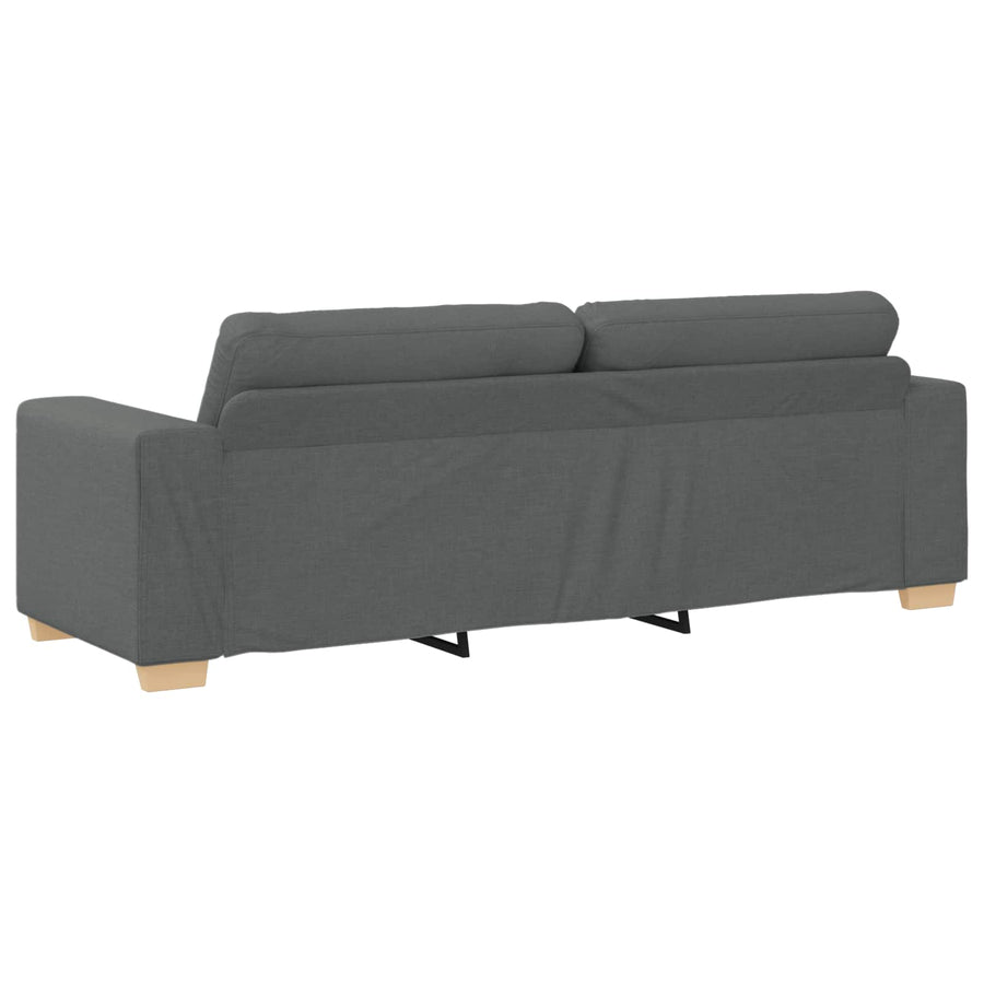Sofa 3 pcs Dark Grey Linen-blend fabric