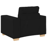 Sofa 3 pcs Black 221 x 80 x 80 cm Linen-blend fabric