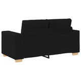 Sofa 3 pcs Black 221 x 80 x 80 cm Linen-blend fabric - Low Angle