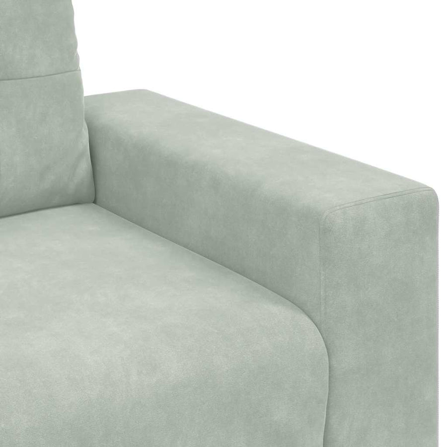 Sofa Set 3 pcs Light Grey Velvet