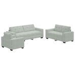 Sofa Set 3 pcs Light Grey Velvet