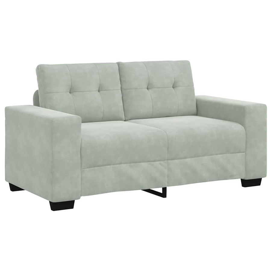 Sofa Set 3 pcs Light Grey Velvet