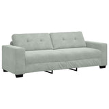 Sofa Set 3 pcs Light Grey 221 x 80 x 80 cm Velvet - Rear View