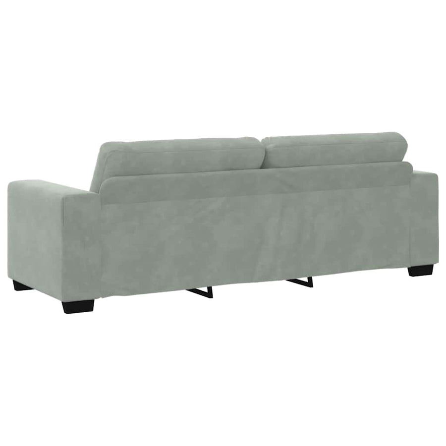 Sofa Set 3 pcs Light Grey Velvet