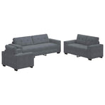 Sofa Set 3 pcs Dark Grey Velvet