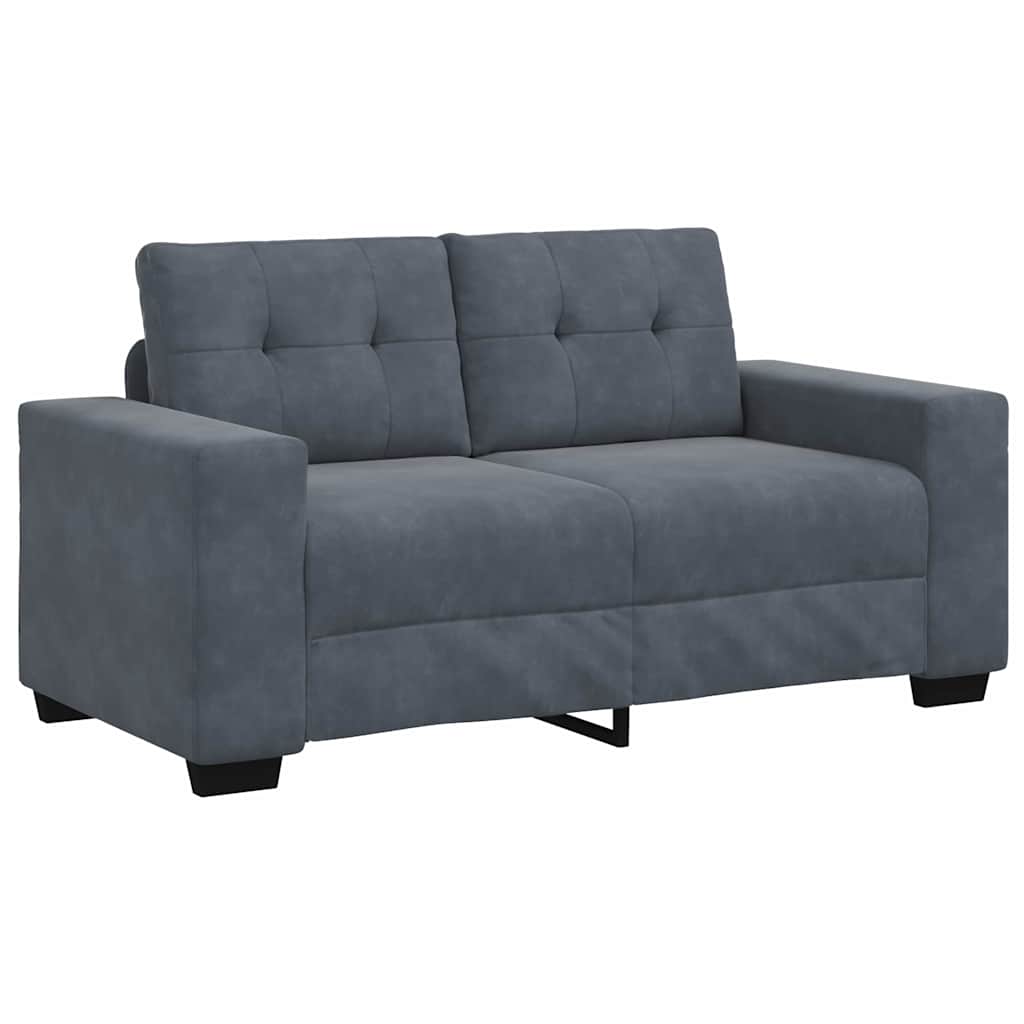 Sofa Set 3 pcs Dark Grey 221 x 80 x 80 cm Velvet