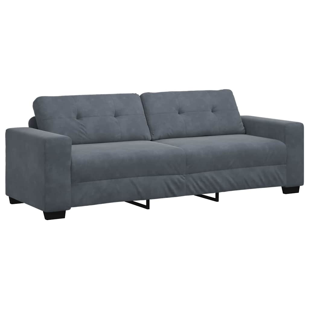 Sofa Set 3 pcs Dark Grey 221 x 80 x 80 cm Velvet
