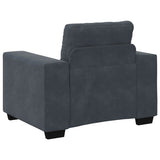 Sofa Set 3 pcs Dark Grey 221 x 80 x 80 cm Velvet