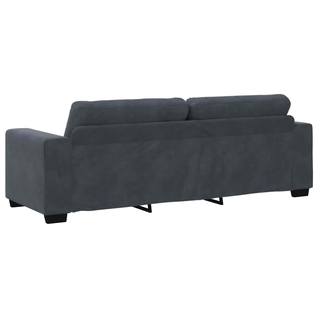 Sofa Set 3 pcs Dark Grey 221 x 80 x 80 cm Velvet