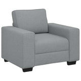 3 Piece Sofa Set with Cushions Light Grey Fabric - Side View