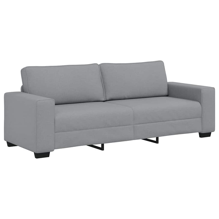 3 Piece Sofa Set with Cushions Light Grey Fabric