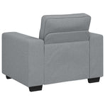 3 Piece Sofa Set with Cushions Light Grey Fabric