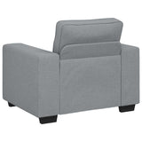 3 Piece Sofa Set with Cushions Light Grey Fabric - Rear View