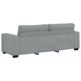 3 Piece Sofa Set with Cushions Light Grey Fabric - Low Angle