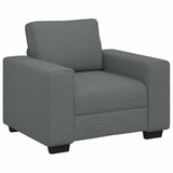 3 Piece Sofa Set with Cushions Dark Grey Fabric
