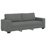 3 Piece Sofa Set with Cushions Dark Grey Fabric