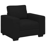 3 Piece Sofa Set with Cushions Black Fabric - Top-Down View