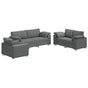 Sofa 3 pcs Dark Grey Linen-blend fabric