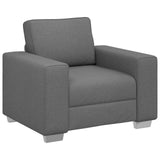 Sofa 3 pcs Dark Grey 219 x 80 x 82 cm Linen-blend fabric - Top-Down View