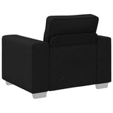 Sofa 3 pcs Black 219 x 80 x 82 cm Linen-blend fabric