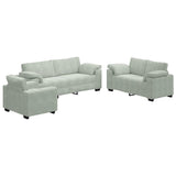 3 Piece Sofa Set with Cushions Light Grey Velvet - Front View