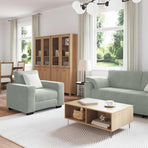 3 Piece Sofa Set with Cushions Light Grey Velvet