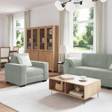 3 Piece Sofa Set with Cushions Light Grey Velvet - Side View