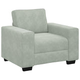 3 Piece Sofa Set with Cushions Light Grey Velvet - Top-Down View