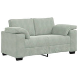3 Piece Sofa Set with Cushions Light Grey Velvet - 45-Degree Angle